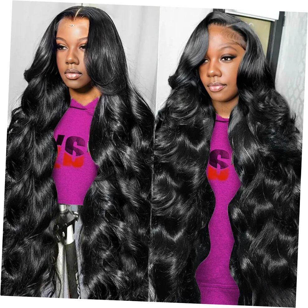 13X6 Body Wave Lace Front Wigs Human 26 Inch 13X6 Natural Black Body Wave Wigs