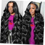 Load image into Gallery viewer, 13X6 Body Wave Lace Front Wigs Human 26 Inch 13X6 Natural Black Body Wave Wigs
