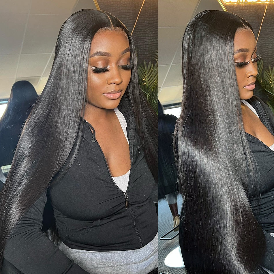 Glueless Preplucked Human Hair Wigs Ready To Wear And Go Brazilian Bone Straight 13x4