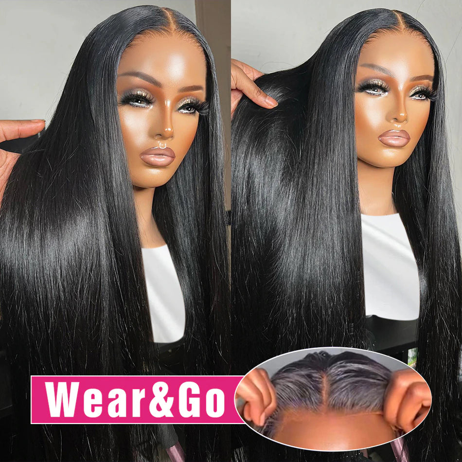 Glueless Preplucked Human Hair Wigs Ready To Wear And Go Brazilian Bone Straight 13x4