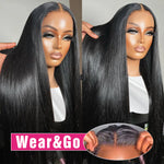 Load image into Gallery viewer, Glueless Preplucked Human Hair Wigs Ready To Wear And Go Brazilian Bone Straight 13x4
