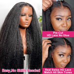 Load image into Gallery viewer, Kinky Straight 13x6 HD Lace Frontal Wig Human Hair Brazilian Glueless Pre plucked
