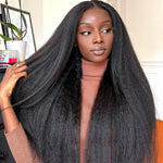 Load image into Gallery viewer, Kinky Straight 13x6 HD Lace Frontal Wig Human Hair Brazilian Glueless Pre plucked
