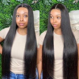 Glueless Preplucked Human Hair Wigs Ready To Wear And Go Brazilian Bone Straight 13x4