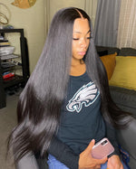 Load image into Gallery viewer, Glueless Preplucked Human Hair Wigs Ready To Wear And Go Brazilian Bone Straight 13x4
