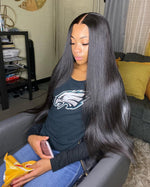 Load image into Gallery viewer, Glueless Preplucked Human Hair Wigs Ready To Wear And Go Brazilian Bone Straight 13x4
