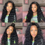 Load image into Gallery viewer, Deep Wave Lace Front Wigs Human Hair 180% Density Brazilian Human Hair Wig with Baby Hair Pre Plucked Natural Hairline Wigs for Black Women (16 Inch, 13X4 Deep Wave Wig)
