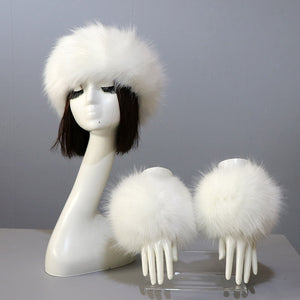 Thick Warm Beanies Fluffy Fake Faux Fur Hat Empty Top Hat Headscarf