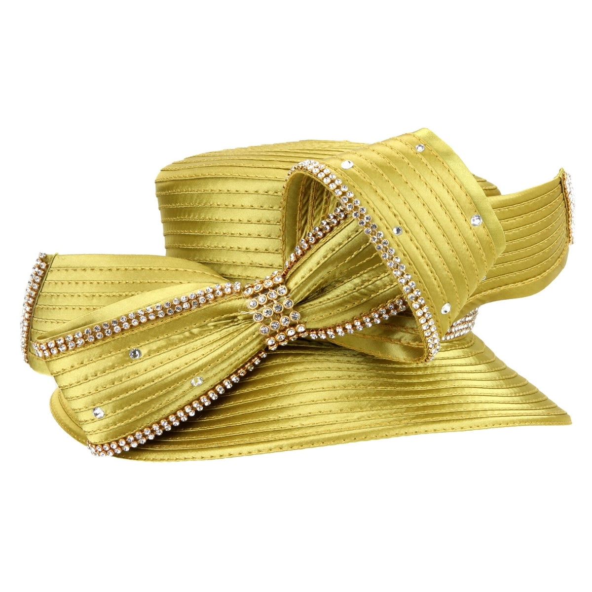 Gold Braided Bow Church Hat