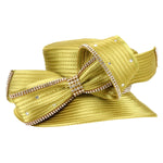 Load image into Gallery viewer, Gold Braided Bow Church Hat
