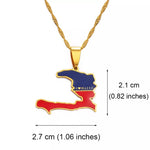 Load image into Gallery viewer, Haiti Map Pendant Necklaces I LOVE HAITI
