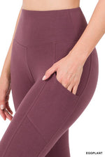 Load image into Gallery viewer, BETTER COTTON WIDE WAISTBAND POCKET LEGGINGS
