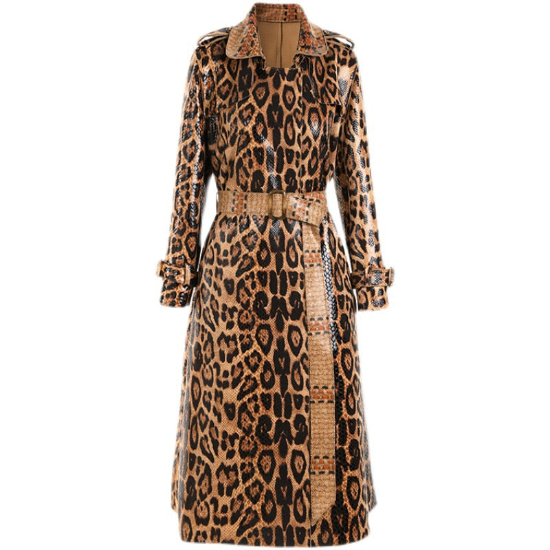 Vintage Leopard Trench Jacket