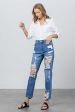 Load image into Gallery viewer, HIGH RISE STRAIGHT JEANS
