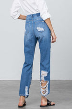 Load image into Gallery viewer, HIGH RISE STRAIGHT JEANS
