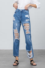 Load image into Gallery viewer, HIGH RISE STRAIGHT JEANS
