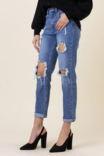 Load image into Gallery viewer, Distressed Boyfriend Jeans
