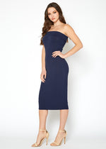 Load image into Gallery viewer, Bellatrix Tube Top Bodycon Midi Dress
