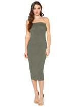 Load image into Gallery viewer, Bellatrix Tube Top Bodycon Midi Dress
