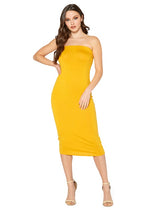 Load image into Gallery viewer, Bellatrix Tube Top Bodycon Midi Dress
