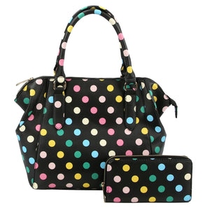 Turquoise Polka Dot Handbag Set