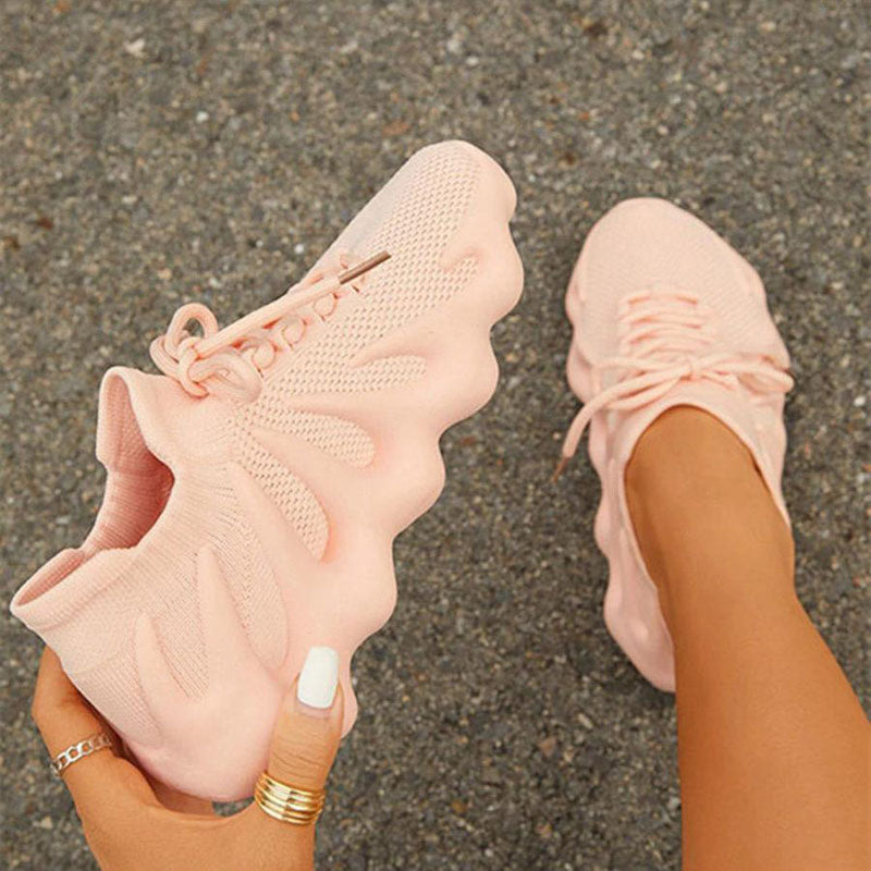 Lace-up Knit Breathable Sneakers