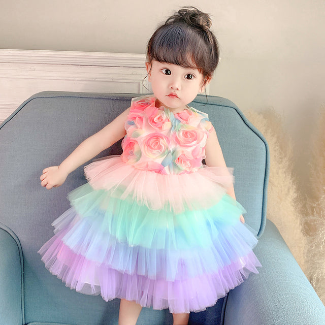 Summer Sequin Big Bow Baby Girl Dress