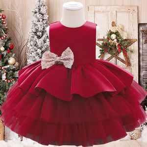 Summer Sequin Big Bow Baby Girl Dress