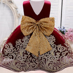 Load image into Gallery viewer, Summer Sequin Big Bow Baby Girl Dress
