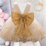 Load image into Gallery viewer, Summer Sequin Big Bow Baby Girl Dress
