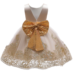 Load image into Gallery viewer, Summer Sequin Big Bow Baby Girl Dress
