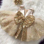 Load image into Gallery viewer, Summer Sequin Big Bow Baby Girl Dress
