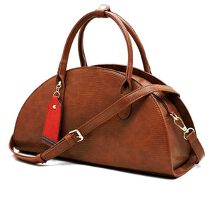 Brown Leather Half Moon Bag