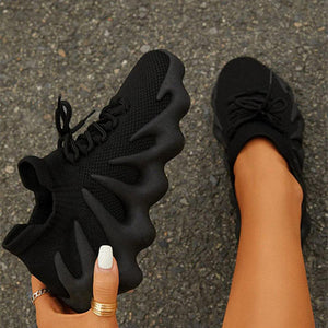 Lace-up Knit Breathable Sneakers