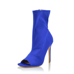 Royal Blue Pair Open Toes Heels