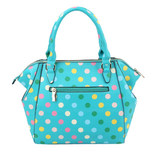 Turquoise Polka Dot Handbag Set