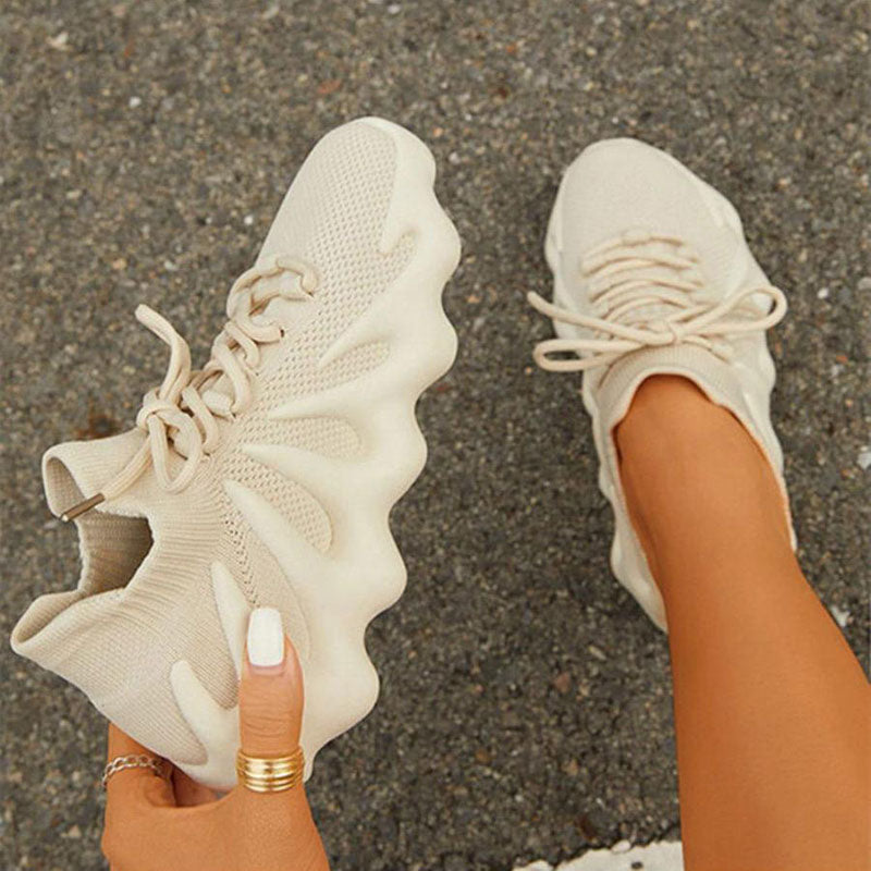 Lace-up Knit Breathable Sneakers