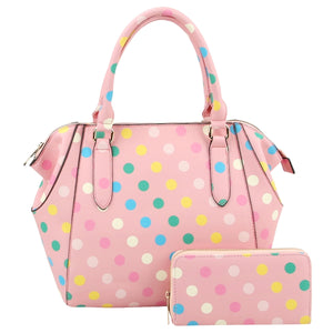 Turquoise Polka Dot Handbag Set