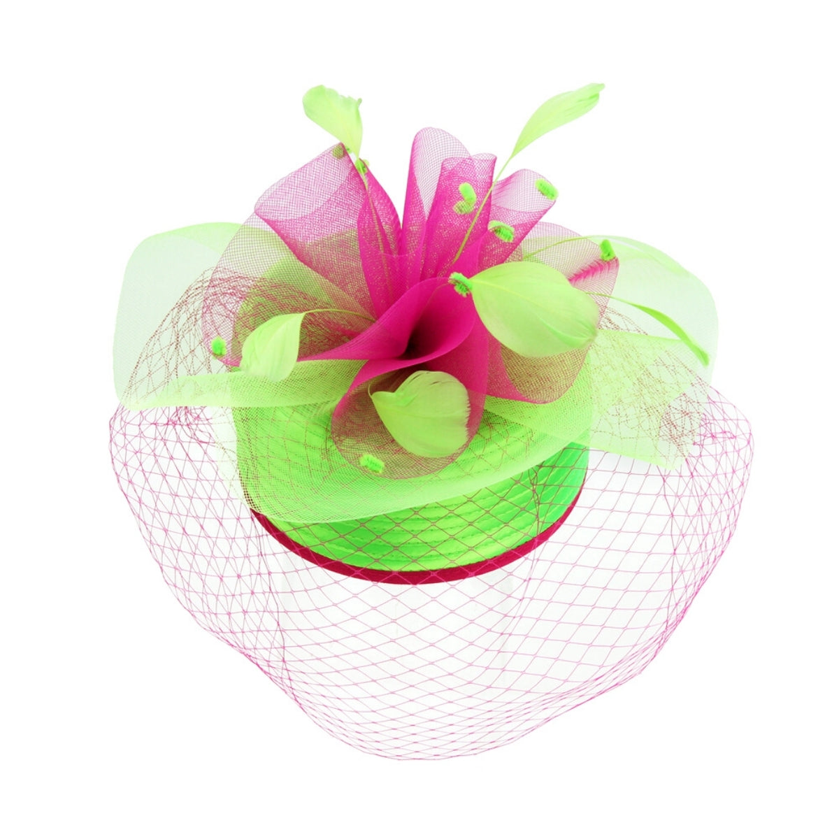 Pink and Green Bridcage Pill Hat