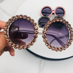 Load image into Gallery viewer, Round Sunglasses Women Vintage Crystal Mix Rhinestone
