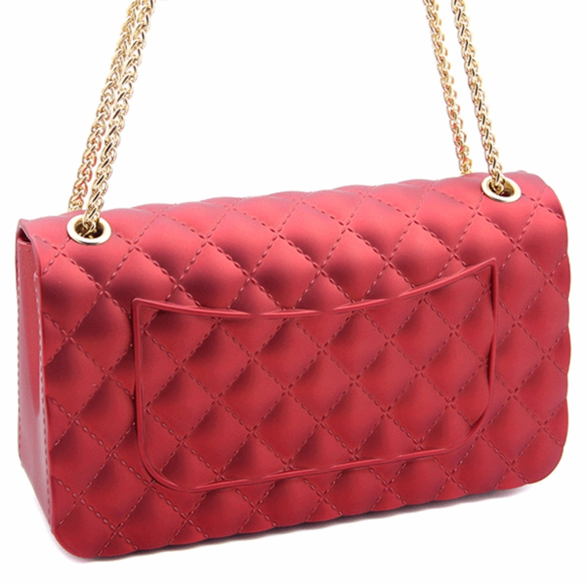 Small Red Quilted Jelly Crossbody Bag