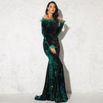 Load image into Gallery viewer, Shiny Sequin Feather Velvet Party Dress
