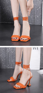 Load image into Gallery viewer, FASHION HEELS SANDALS
