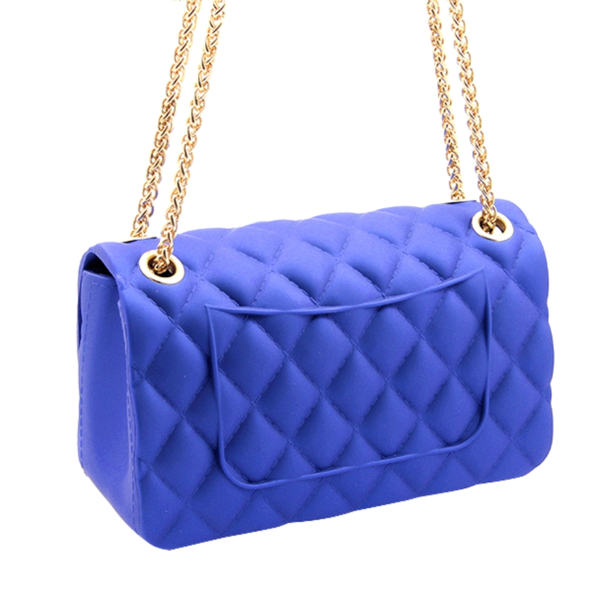 Small Blue Quilted Jelly Crossbody Bag