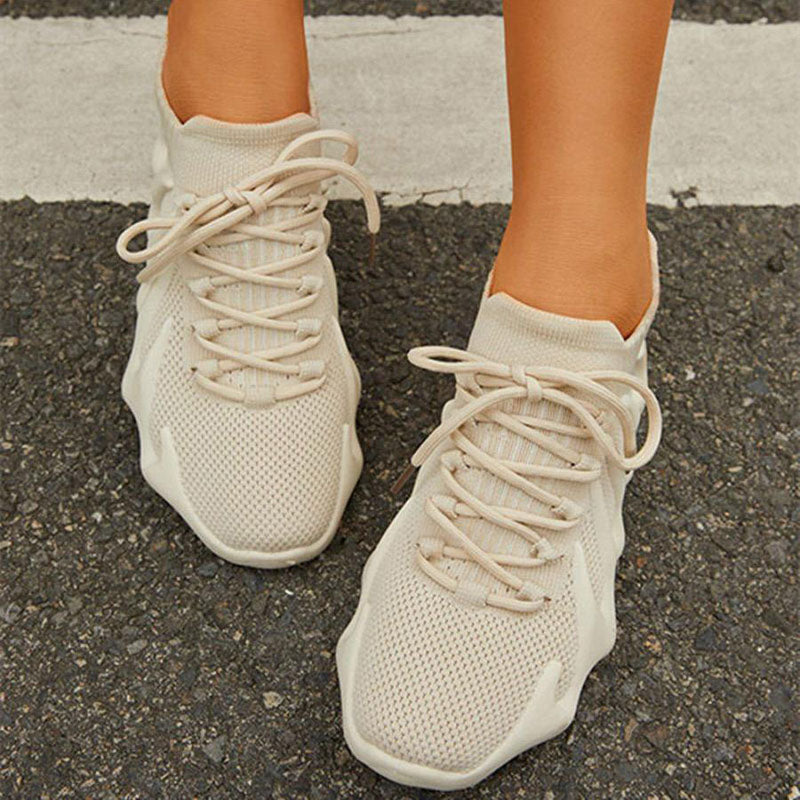 Lace-up Knit Breathable Sneakers