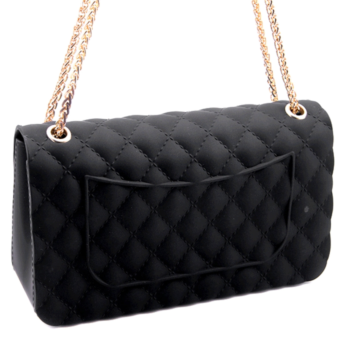 Small Black Quilted Jelly Crossbody Bag