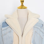 Load image into Gallery viewer, Patchwork Denim Lambswool Jacket
