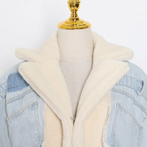 Patchwork Denim Lambswool Jacket