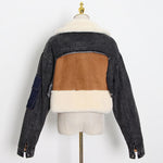 Load image into Gallery viewer, Patchwork Denim Lambswool Jacket
