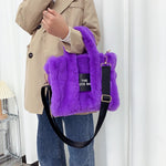 Load image into Gallery viewer, Designer Faux Fur Tote Bag
